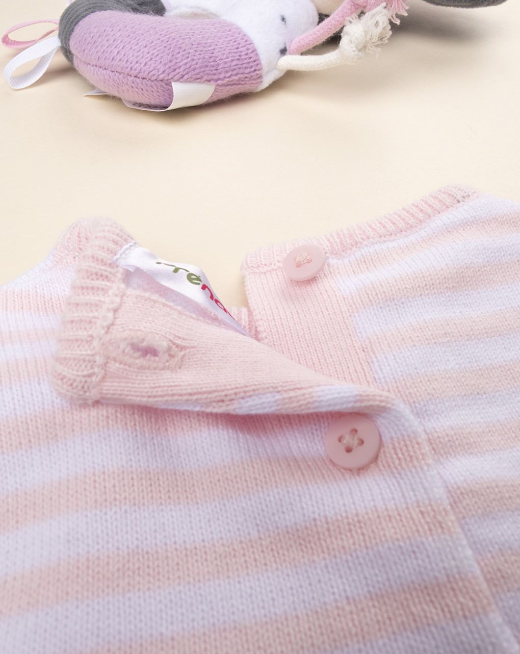 βρεφικό φόρεμα πλεκτό ροζ για κορίτσι - Prénatal