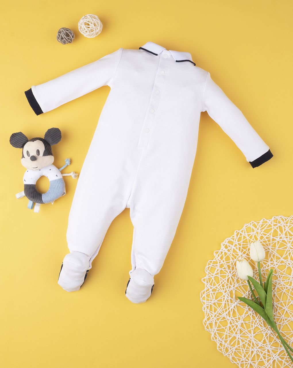 βρεφικό φορμάκι βαμβακερό mickey mouse για αγόρι - Prénatal