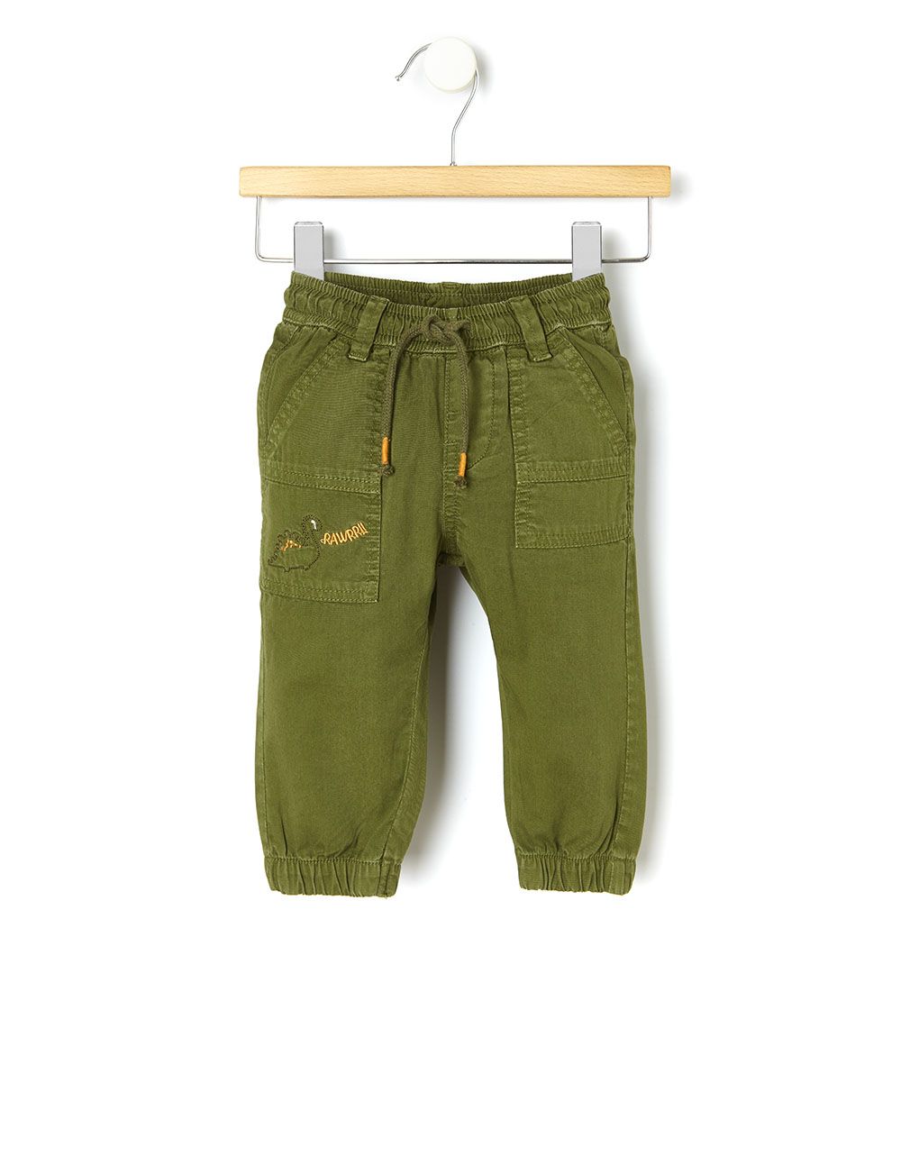 παντελόνι twill χακί με κορδόνι για αγόρι