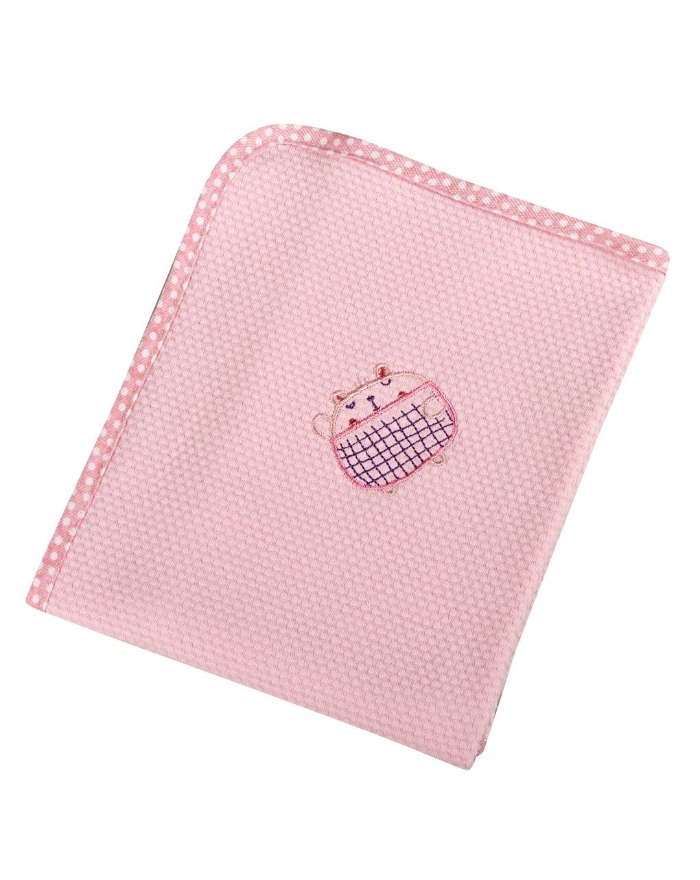 ο κόσμος του μωρού πάνα πικέ κουκουτσάκι ροζ the bobos 80x80 cm - ο κόσμος του μωρού