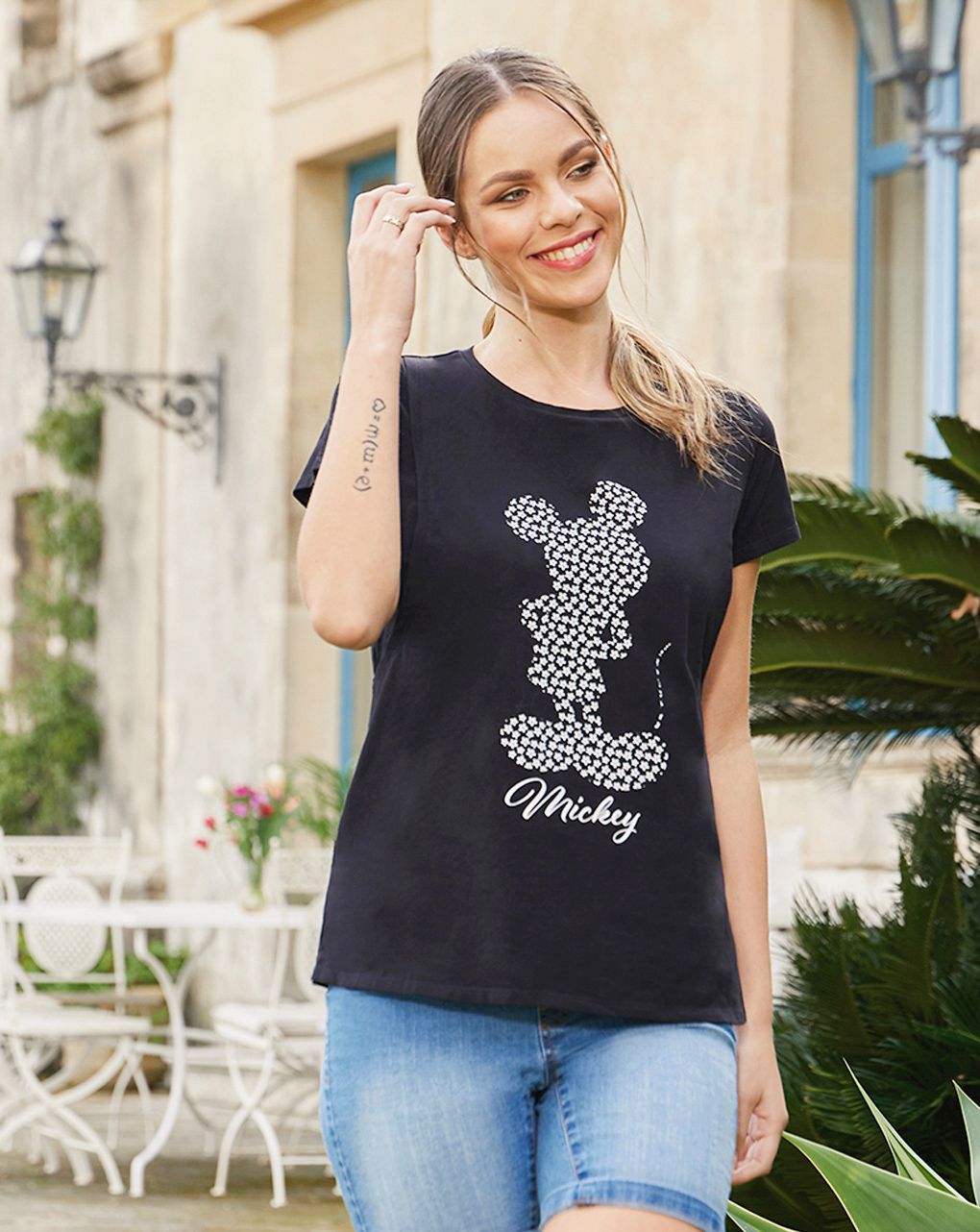 γυναικείο t-shirt εγκυμοσύνης/θηλασμού μαύρο με τον mickey - Prénatal