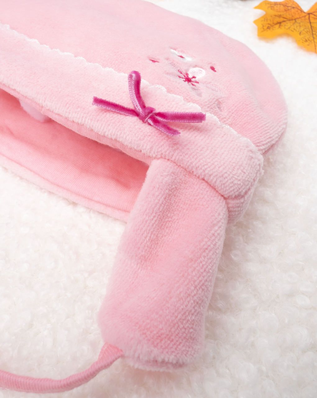 καπέλο σενίλ ροζ με στάμπα για κορίτσι - Prénatal