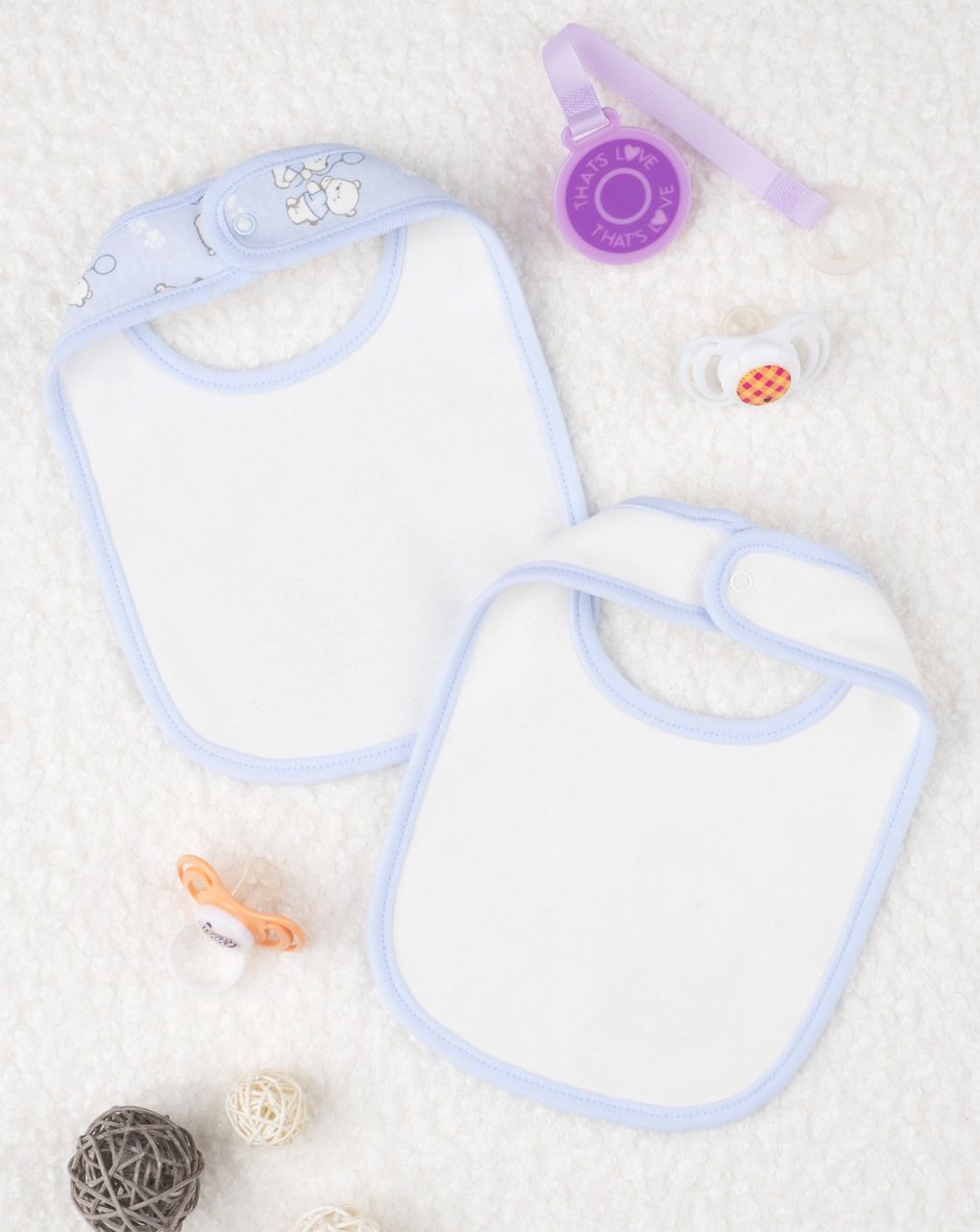 σαλιάρες πακέτο x 2 τεμ. γαλάζιο για αγόρι - Prénatal