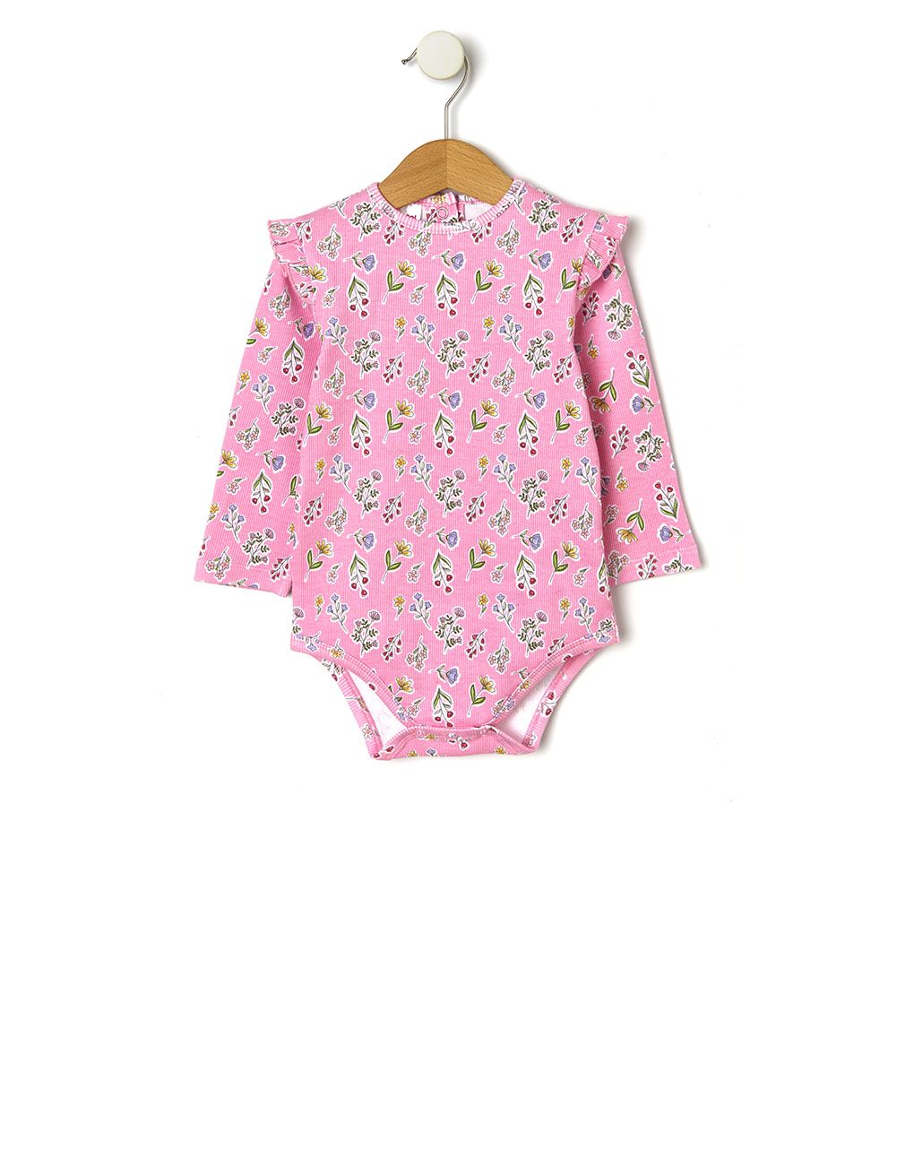 κορμάκι μακρυμάνικο με στάμπα λουλούδια για κορίτσι - Prénatal