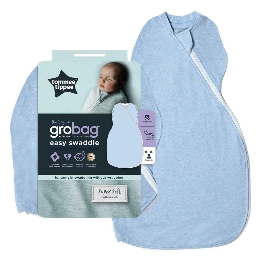 Tommee tippee grobag πάνα αγκαλιάς easy swaddle 0-3 μηνών - blue marl - Prénatal