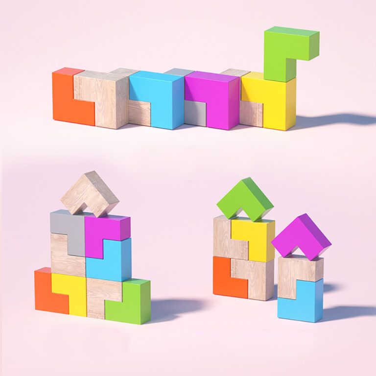 Iwood 3d cube blocks z1026j - iwood