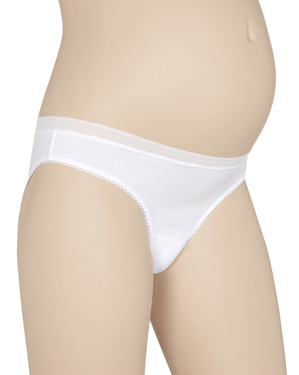 γυναικείο σλιπ με χαμηλή μέση βαμβάκι-λίκρα πακέτο χ2 λευκό - Prénatal