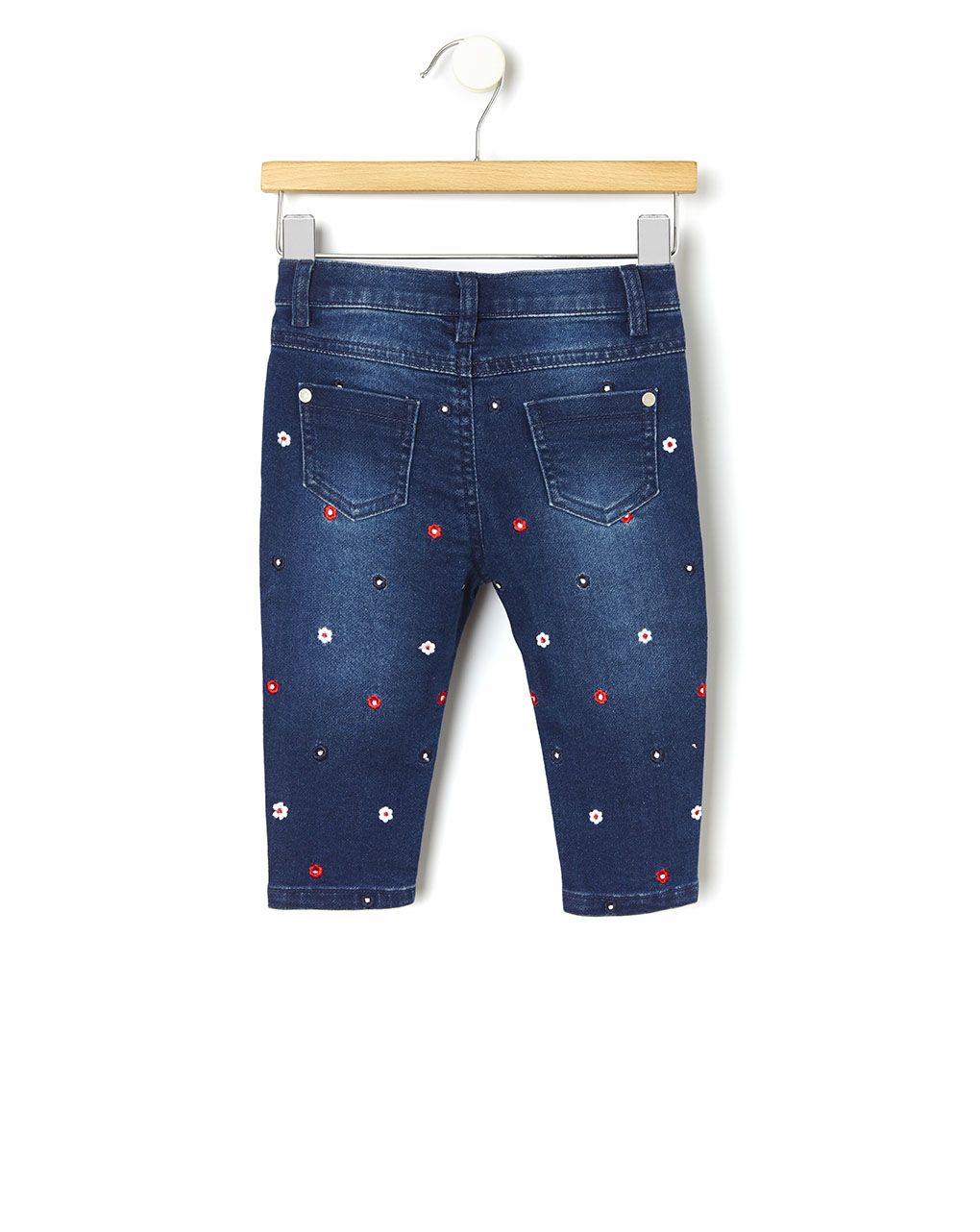 τζιν παντελόνι με κεντήματα λουλούδια για κορίτσι - Prénatal