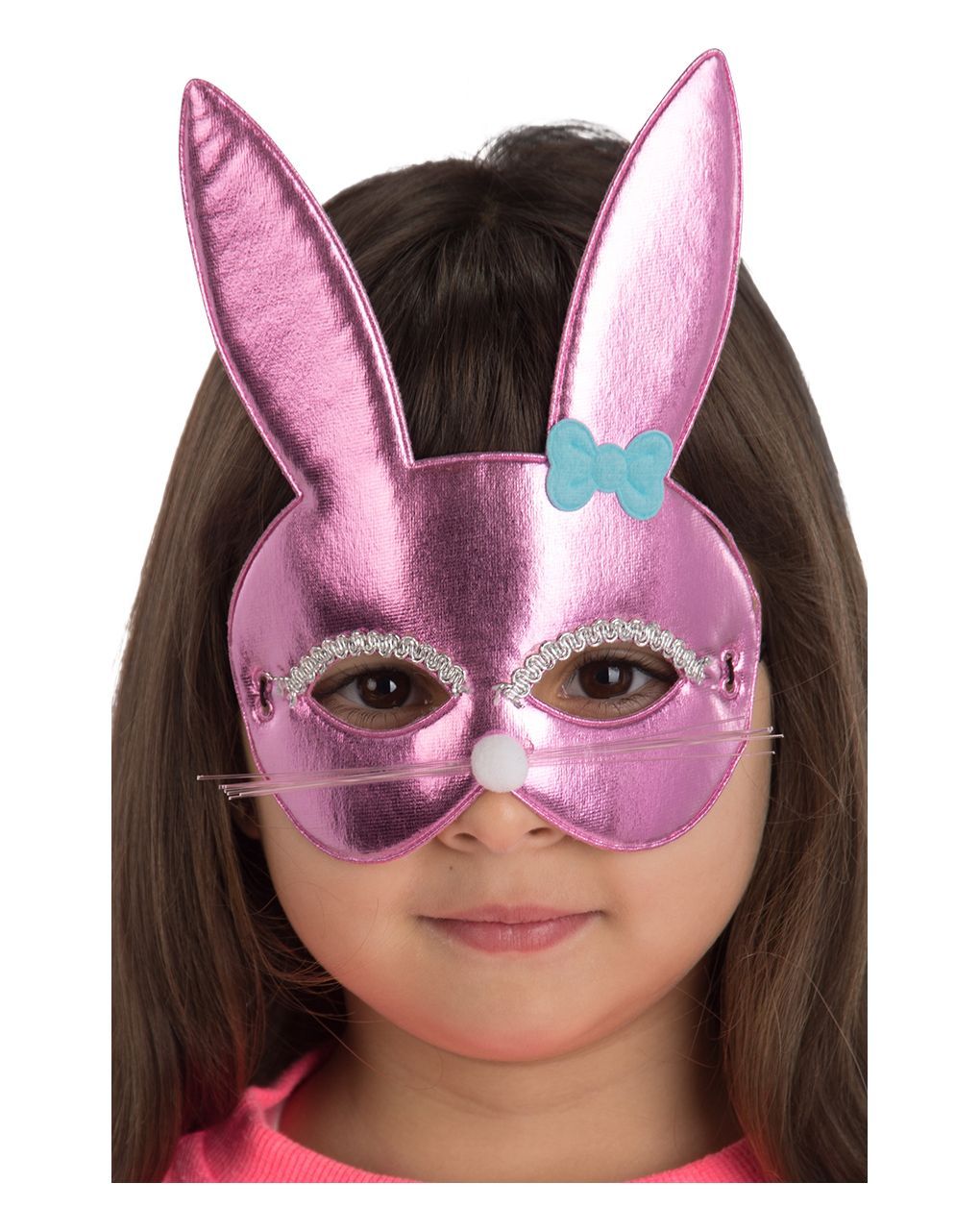 παιδική αποκριάτικη μάσκα κουνελάκι ροζ