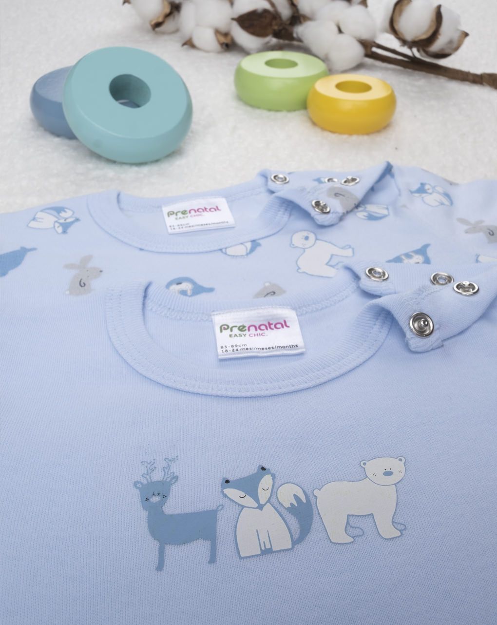 κορμάκι πακέτο x2 τεμ. με ζωάκια για αγόρι - Prénatal