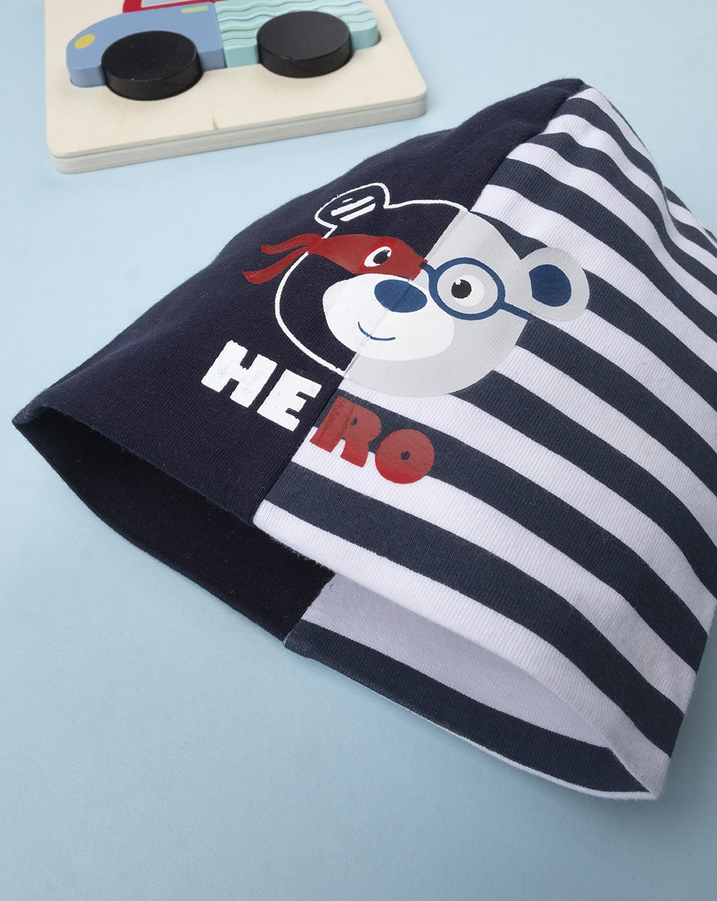 βρεφικός σκούφος με αρκουδάκι για αγόρι - Prénatal