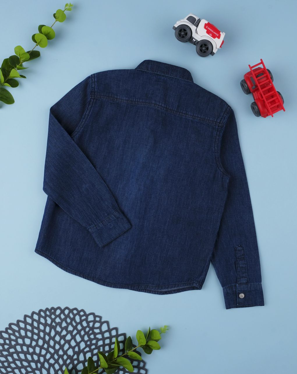 παιδικό βαμβακερό τζιν πουκάμισο για αγόρι - Prénatal