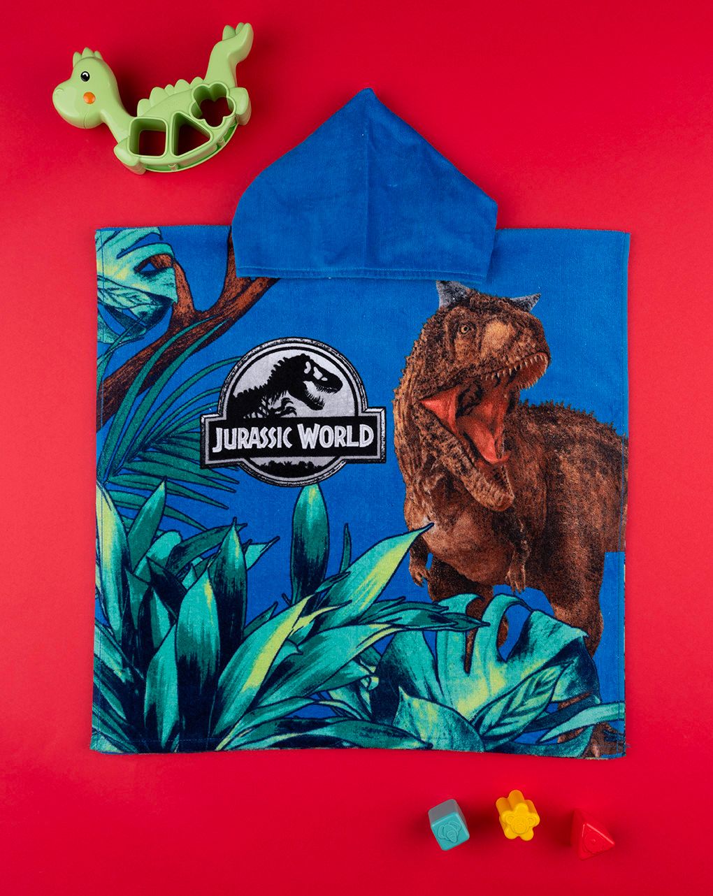 παιδικό πόντσο θαλάσσης μπλε με jurassic world για αγόρι - Prénatal