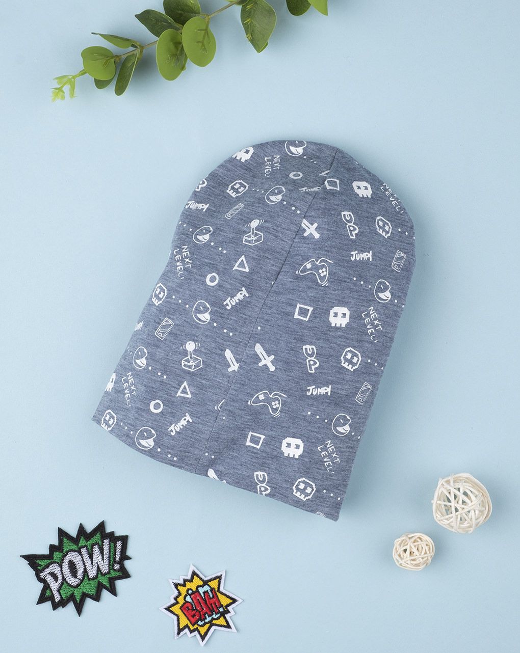 παιδικός σκούφος γκρι με βιντεοπαιχνίδια για αγόρι - Prénatal