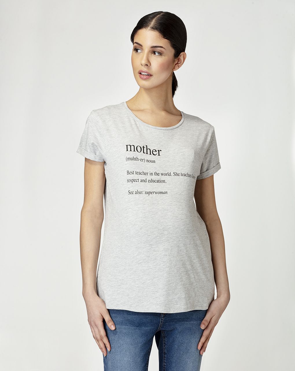 γυναικείο t-shirt εγκυμοσύνης γκρι με στάμπα - Prénatal