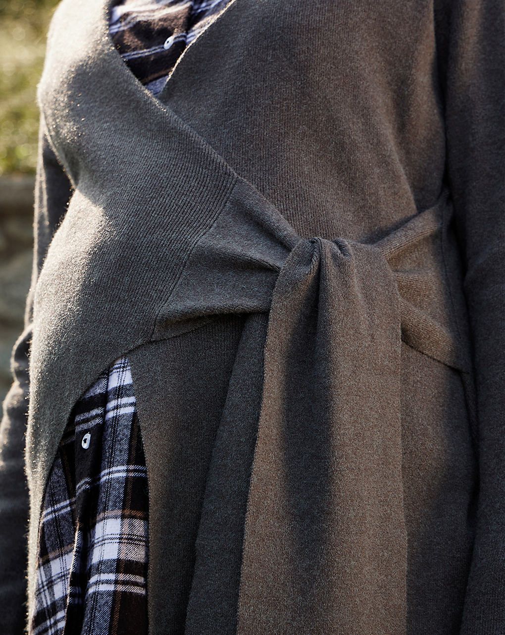 γυναικεία ζακέτα πλεκτή γκρι κρουαζέ - Prénatal