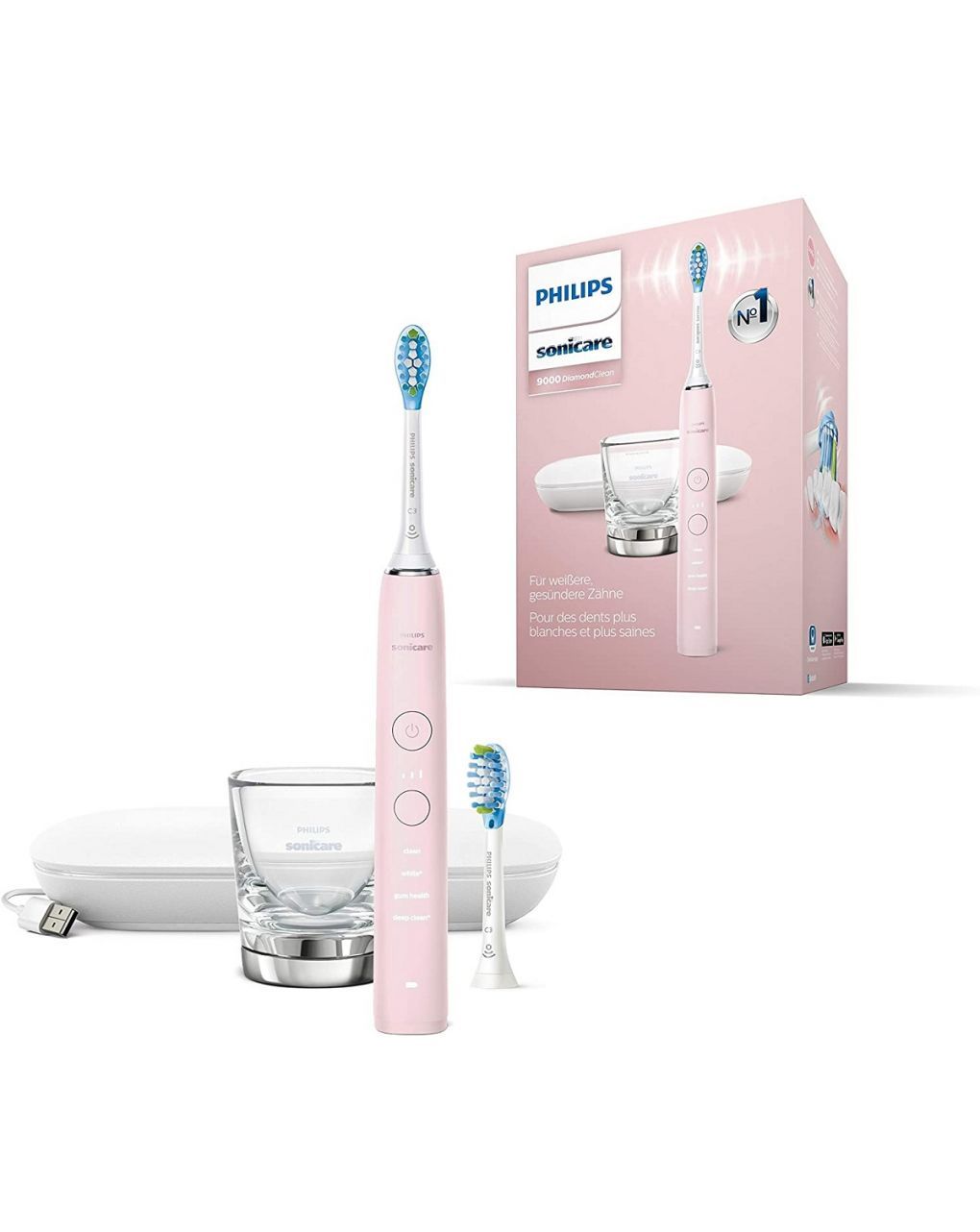 Philips sonicare ηλεκτρική οδοντόβουρτσα 9000 diamond clean hx9911/29 pink - Philips Sonicare