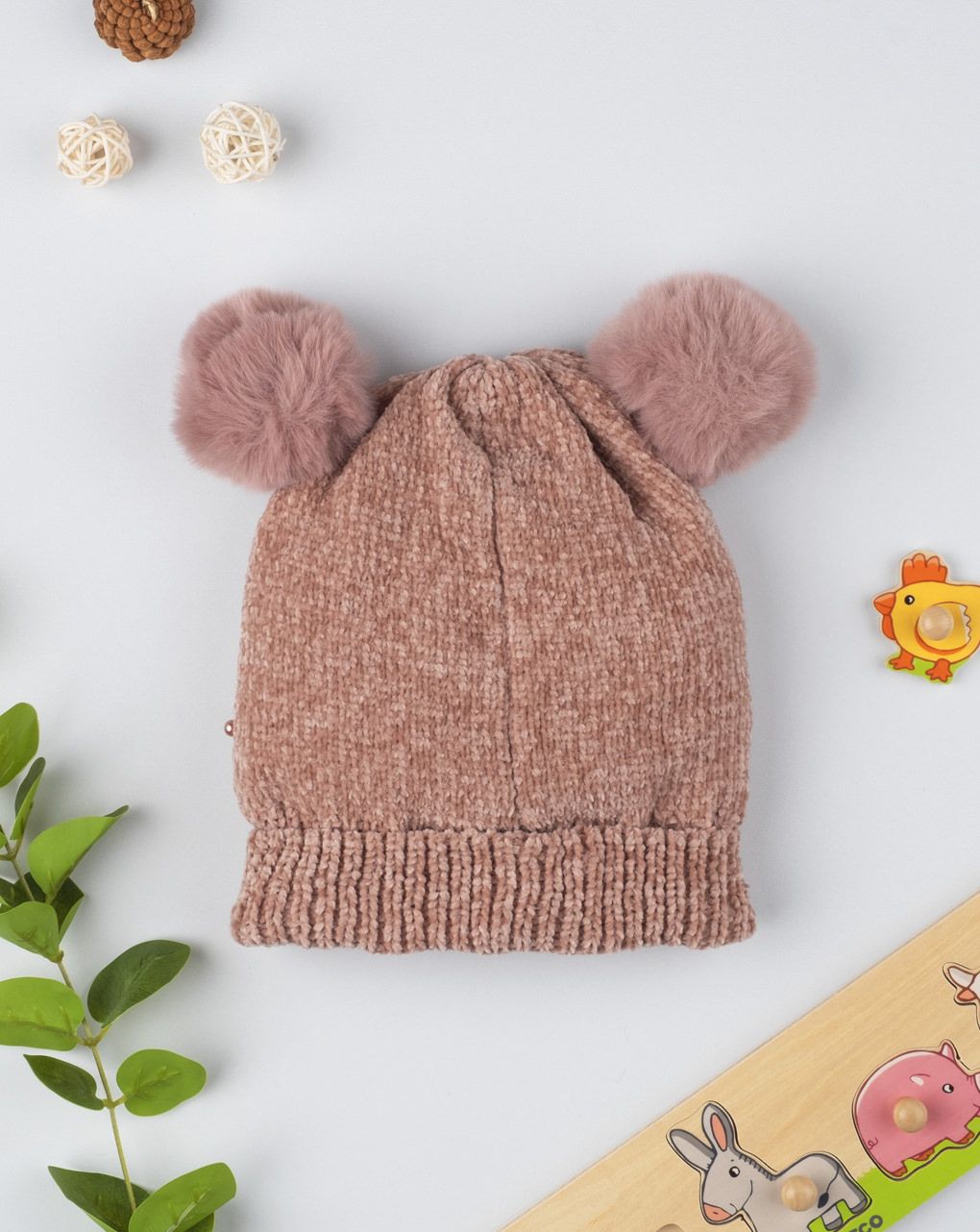 σκουφάκι σενίλ με πέρλες για κορίτσι - Prénatal