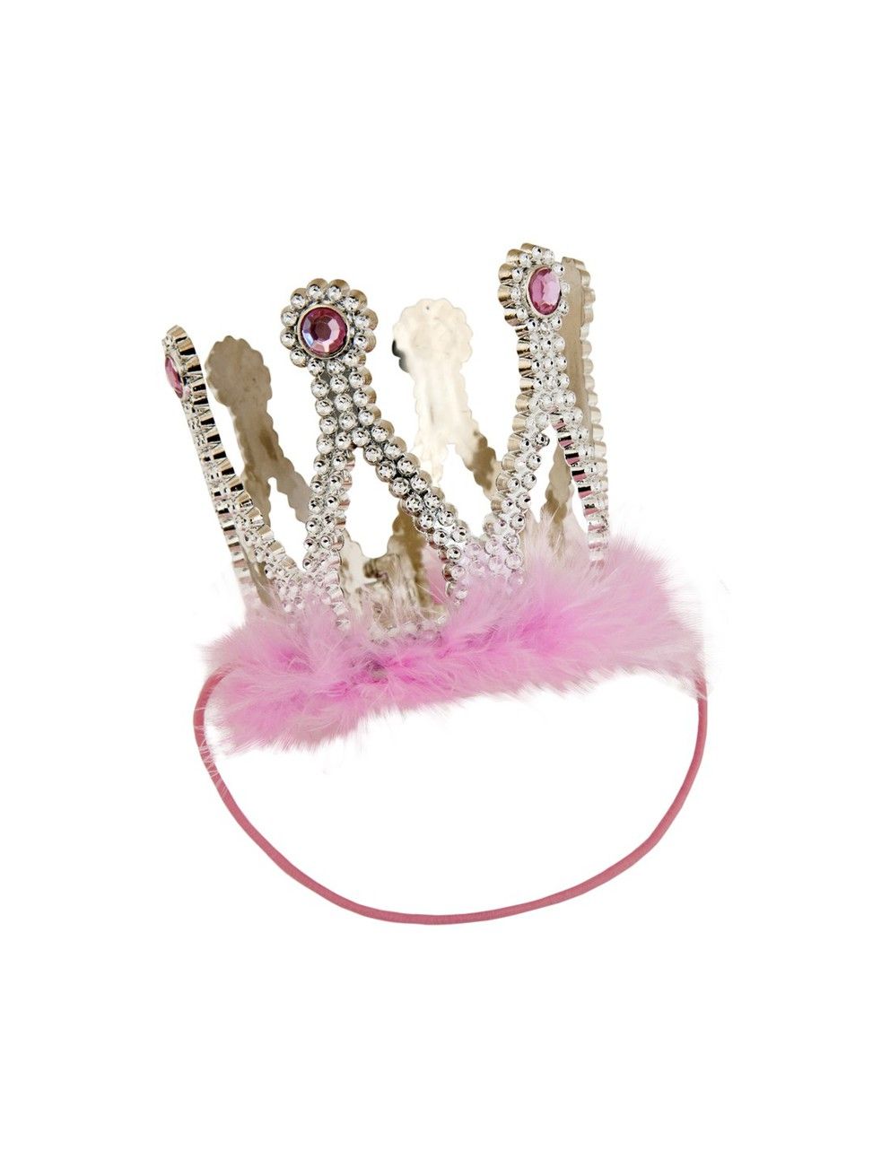 αποκριάτικο στέμμα πριγκίπισσας ροζ με φτερά