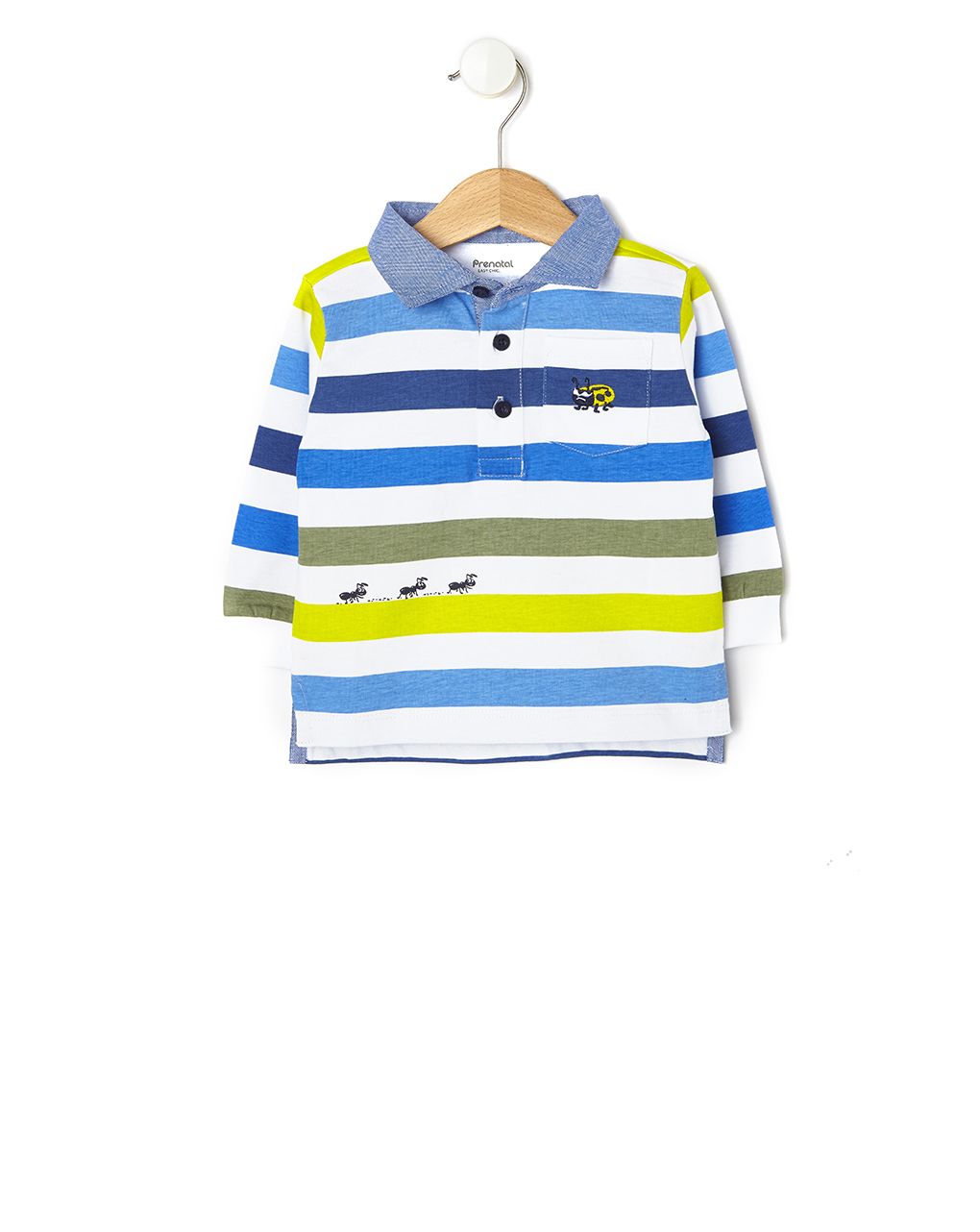 μπλούζα μακρυμάνικη πόλο ριγέ πολύχρωμη για αγόρι - Prénatal