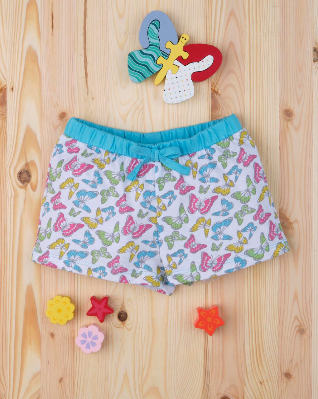 σορτσάκι jersey με στάμπα πεταλούδες για κορίτσι