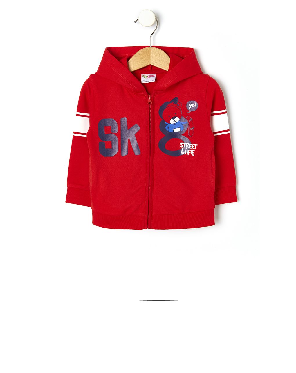 ζακέτα φούτερ με αρκουδάκι σκέιτερ για αγόρι