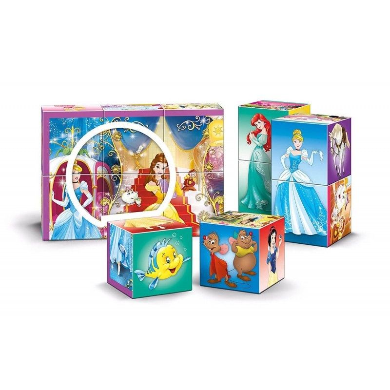 Clementoni disney πριγκίπισσες: παζλ κύβοι 12τμχ multiplay 1100-41504 - Clementoni