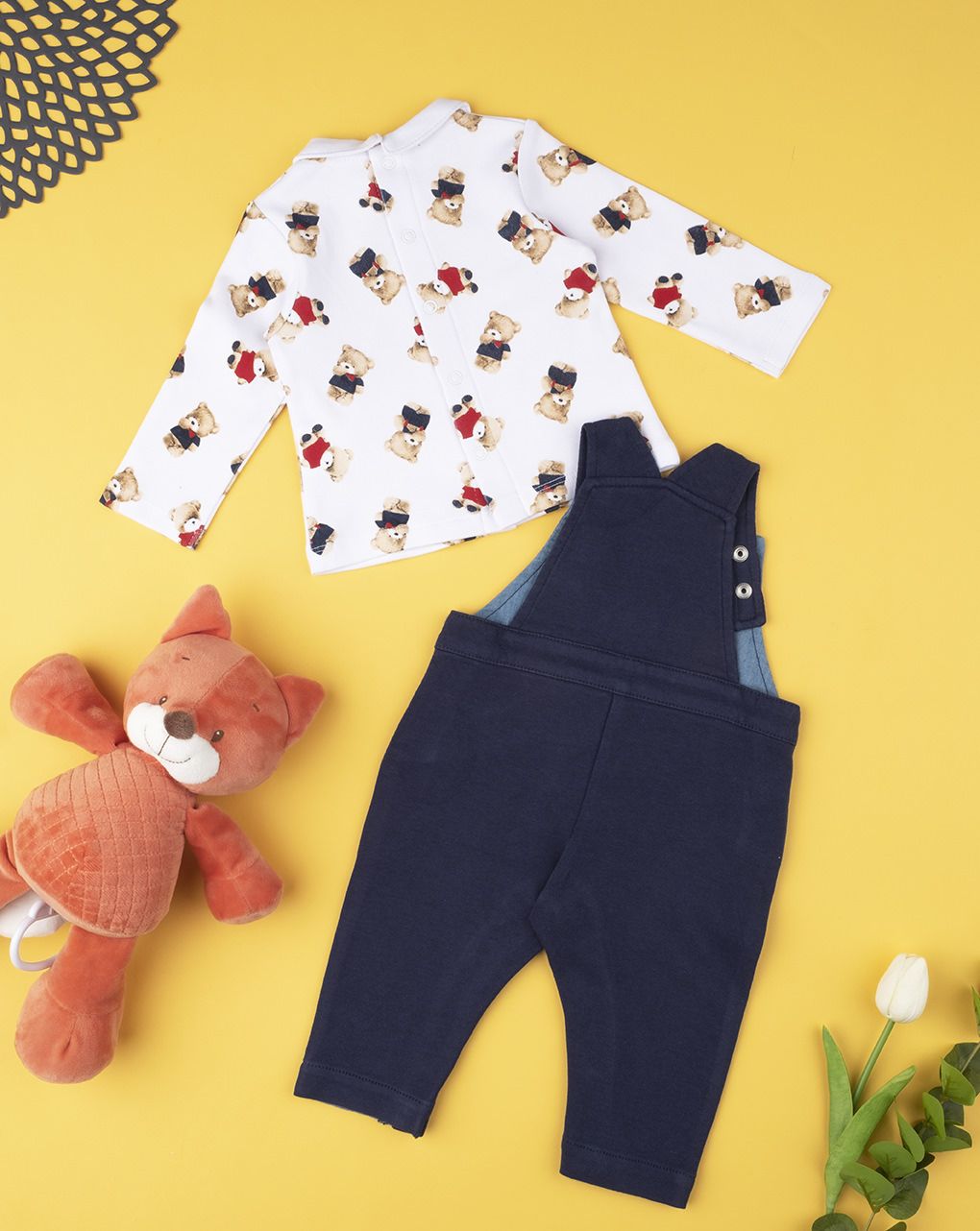 βρεφικό σετ μπλούζα και σαλοπέτα με αρκουδάκια για αγόρι - Prénatal