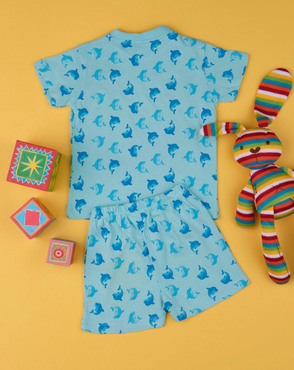 πιτζάμες jersey πακέτο χ2 σετ μπλε με δελφινάκια για αγόρι - Prénatal