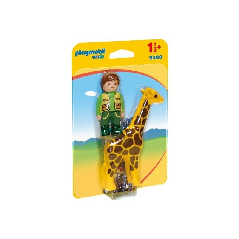 Playmobil 1.2.3 φύλακας ζωολογικού κήπου με καμηλοπάρδαλη 9380 - Playmobil, Playmobil 1.2.3