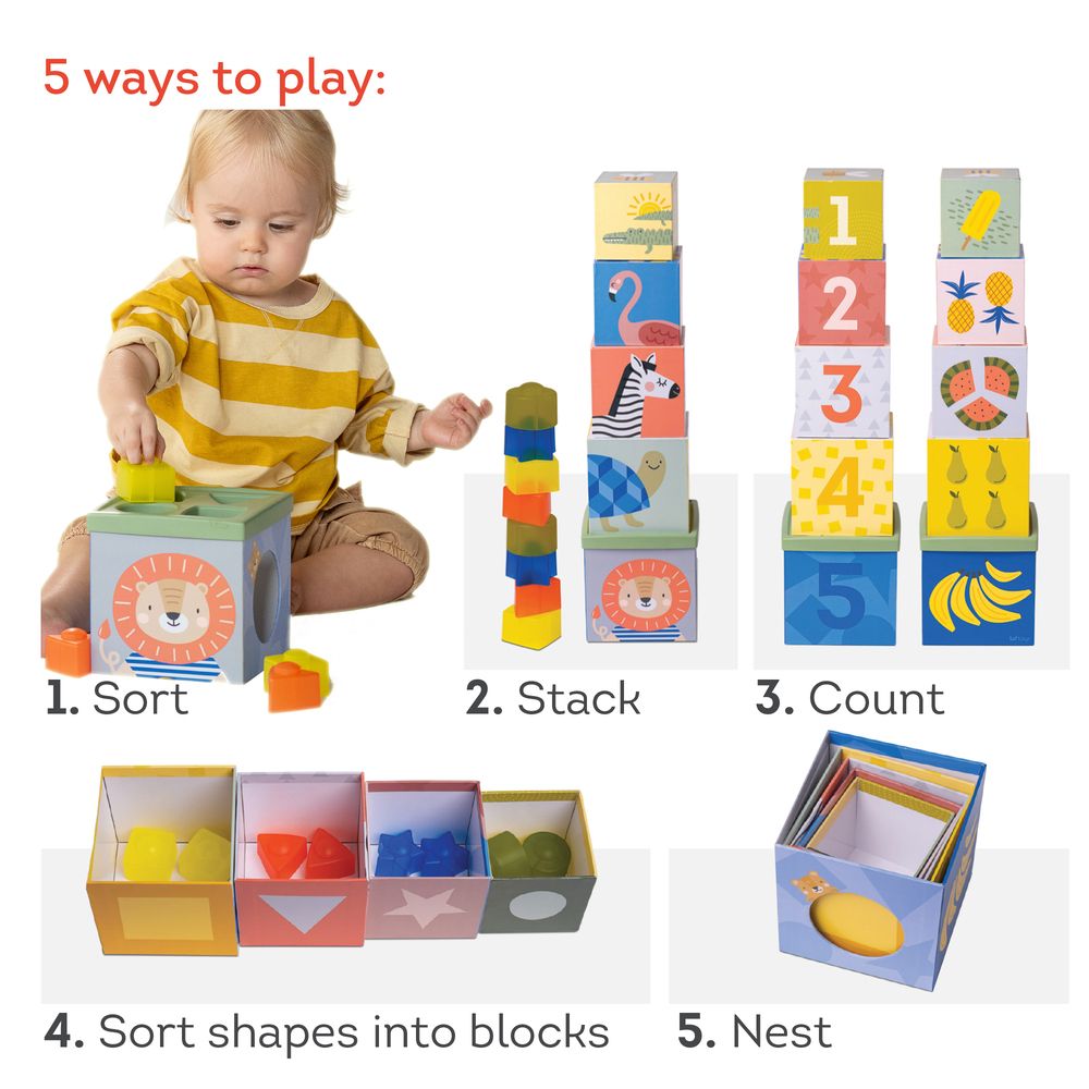 Taf toys sort and stack με ζωάκια της σαβάνα t-12725 - Taf-toys