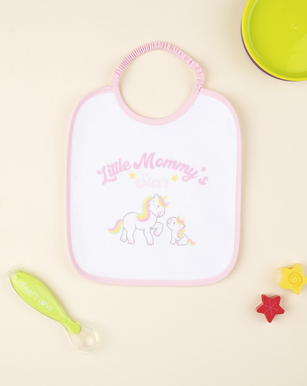 βρεφική σαλιάρα βαμβακερή πετσετέ με μονόκερους για κορίτσι one size - Prénatal