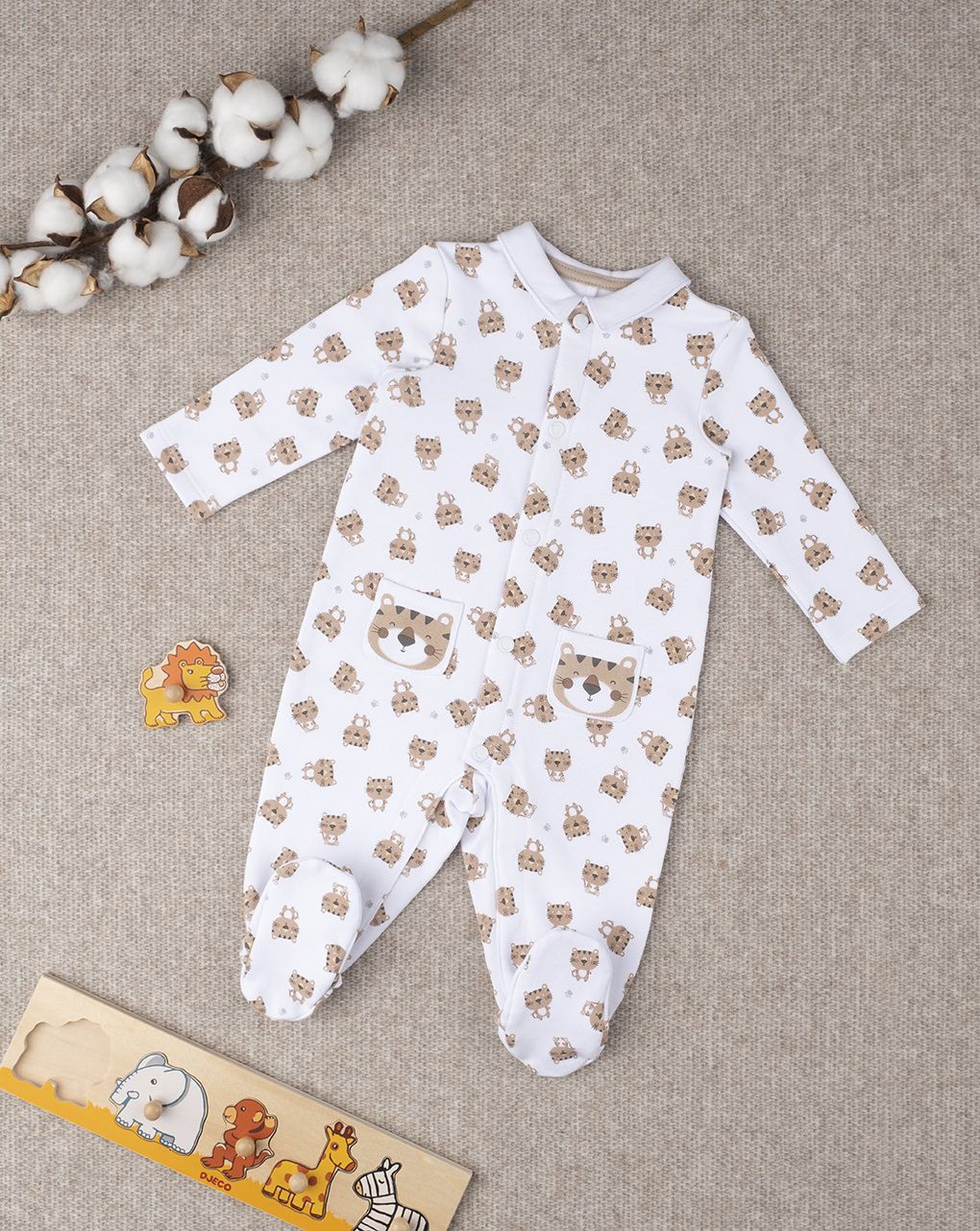 βρεφικό φορμάκι με στάμπες τίγρεις για αγόρι - Prénatal