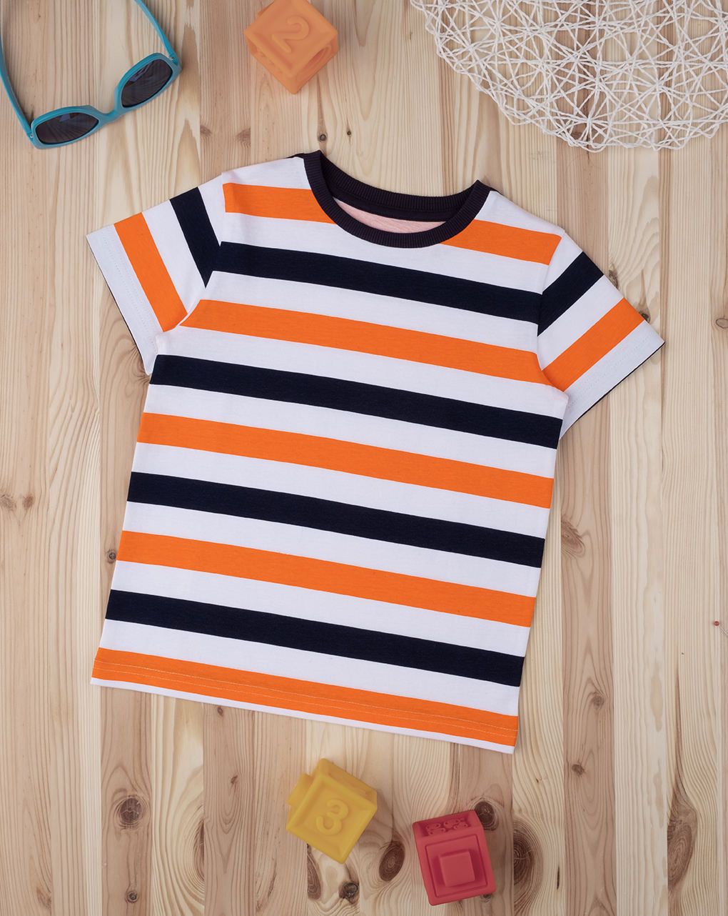 παιδικό t-shirt ριγέ μπλε/κόκκινο για αγόρι - Prénatal