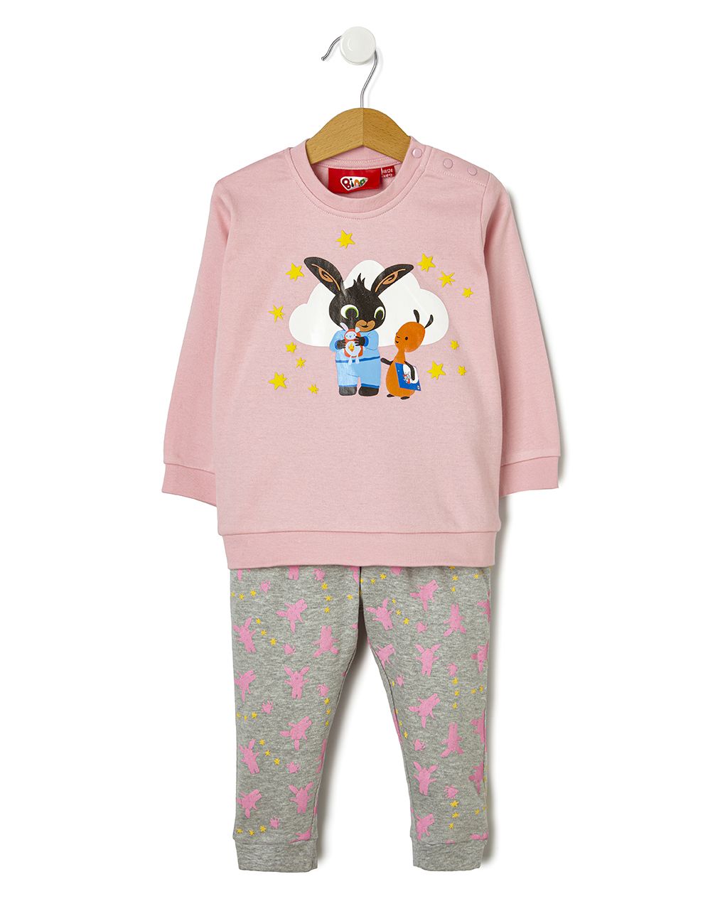 πιτζάμα βαμβακερή δίχρωμη με στάμπα για κορίτσι - Prénatal