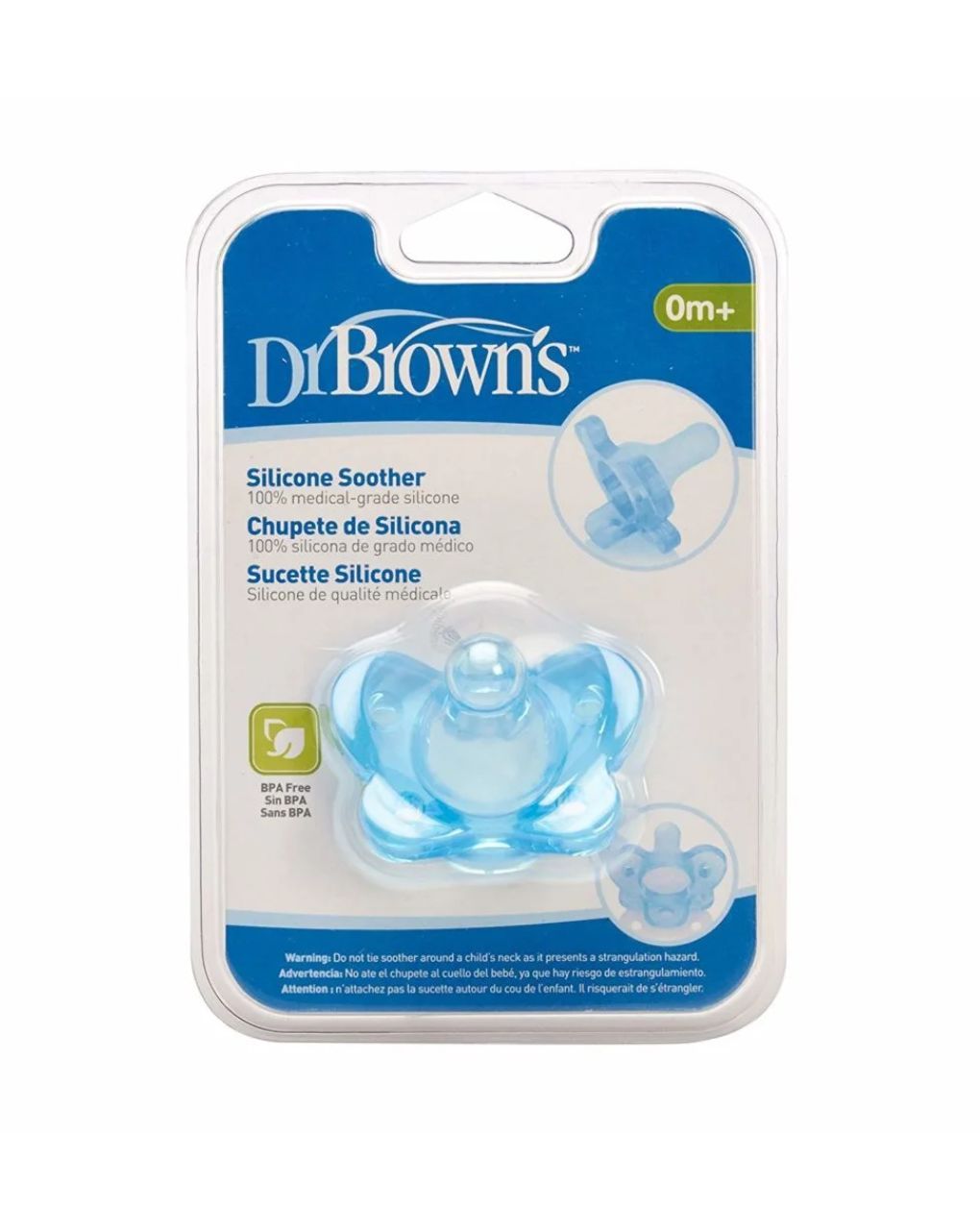 Dr. brown's πιπίλα όλο σιλικόνη 0m+ μπλε - Dr Browns