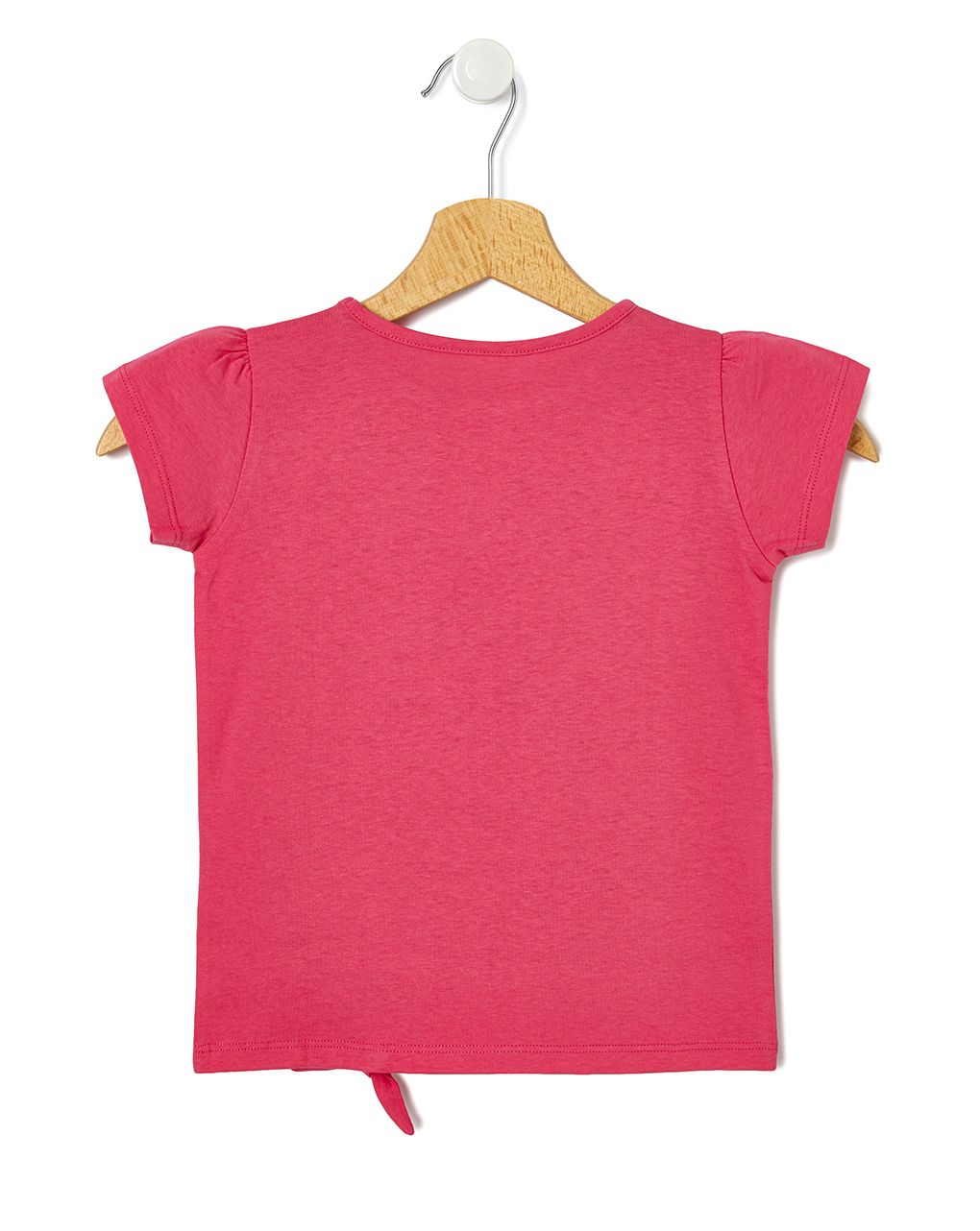 T-shirt jersey basic φούξια με στάμπα και κόμπο για κορίτσι - Prénatal