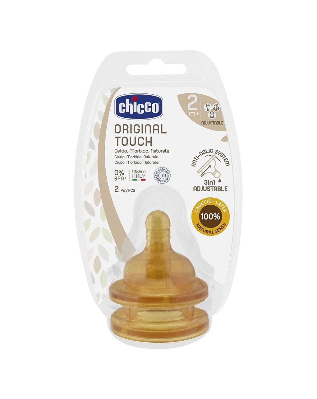 Chicco θηλή από καουτσούκ original touch 4+ ρυθμιζόμενη ροή  2τμχ