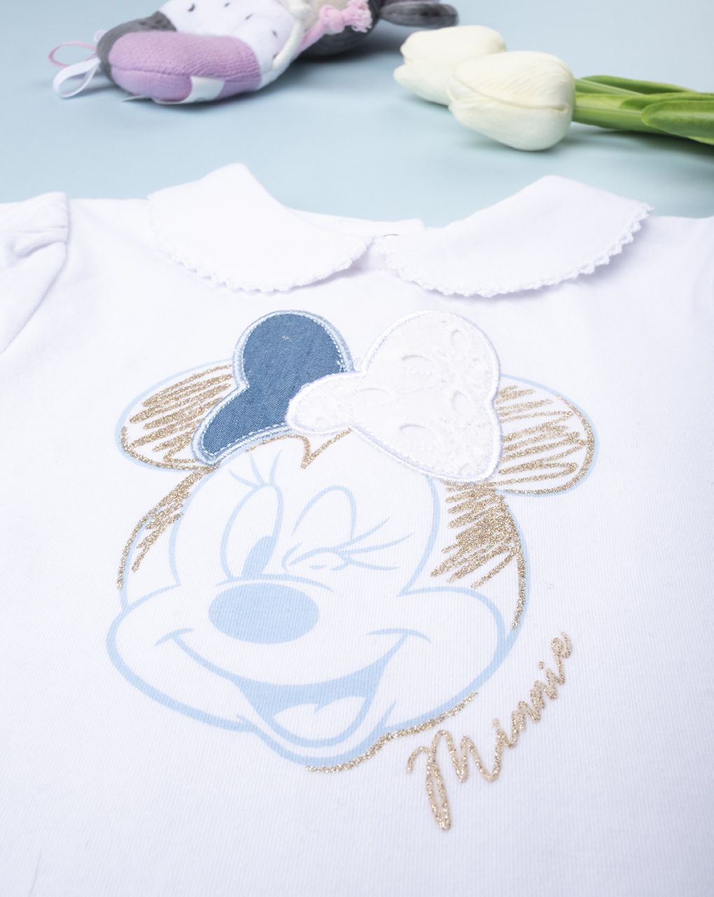 βρεφικό κορμάκι λευκό με τη minnie για κορίτσι - Prénatal
