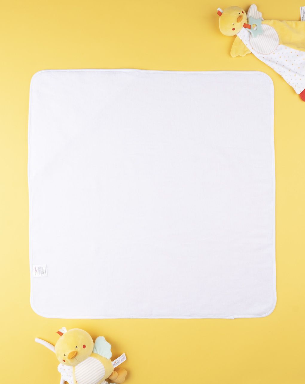 βρεφική μπουρνουζοπετσέτα άσπρη με παπάκια unisex - Prénatal