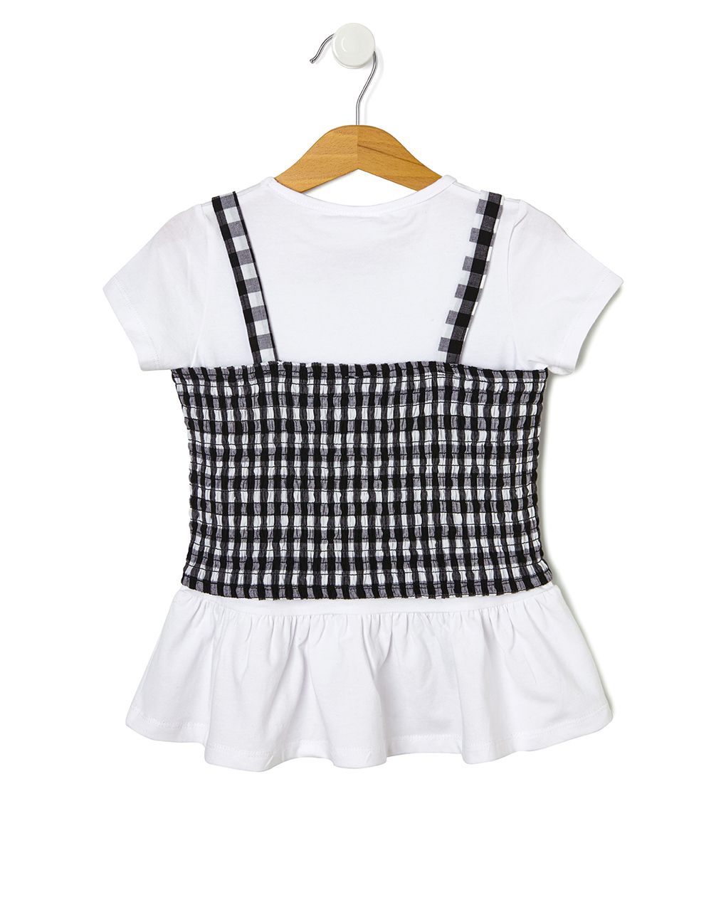 σετ t-shirt και τοπ vichy για κορίτσι 667003 - Prénatal