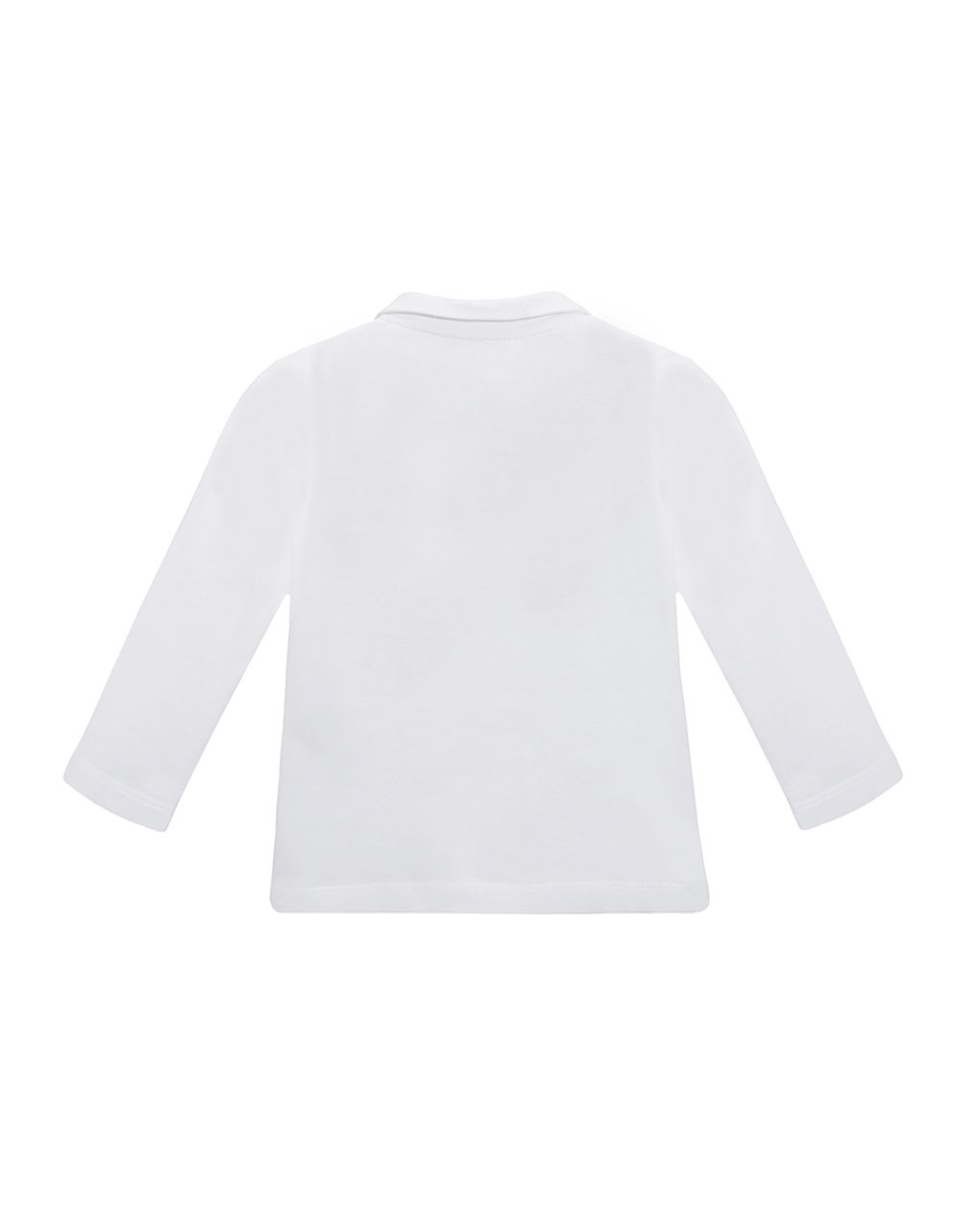μπλούζα μακρυμάνικη πόλο basic λευκή για κορίτσι - Prénatal