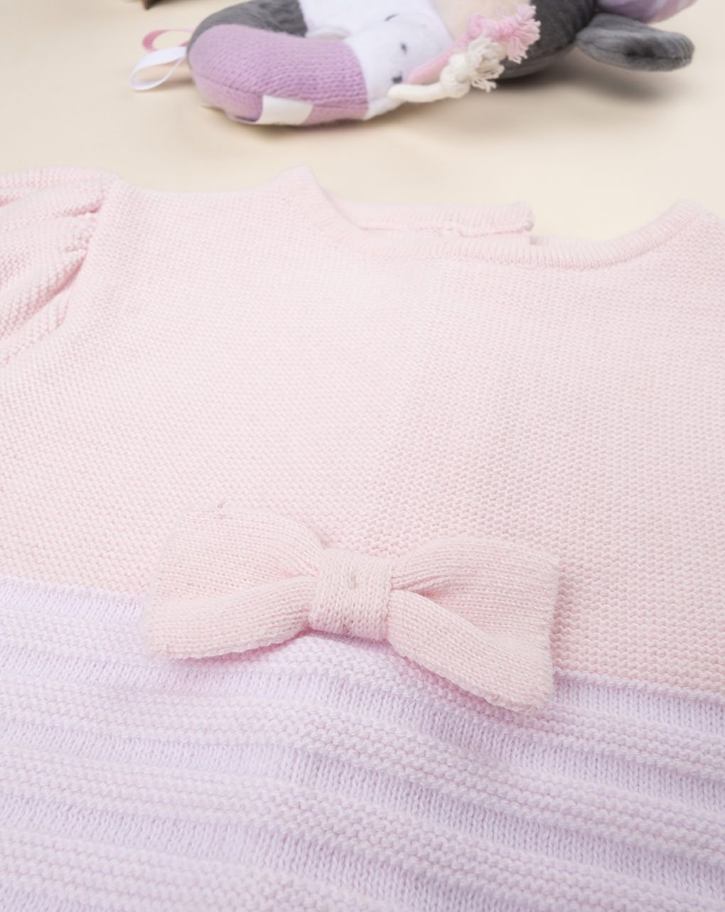 βρεφικό φορμάκι πλεκτό ροζ για κορίτσι - Prénatal