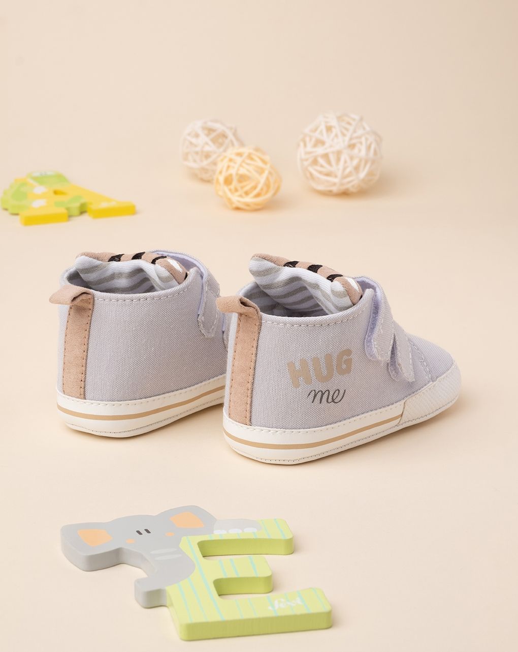 βρεφικά παπούτσια αγκαλιάς μπεζ για αγόρι - Prénatal