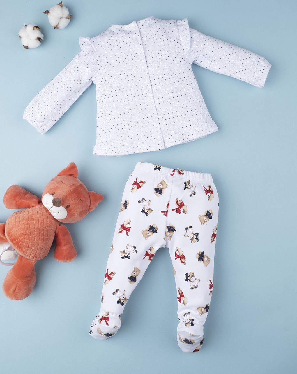 βρεφικό σετ μπλούζα και γκέτα με αρκουδάκι για κορίτσι - Prénatal