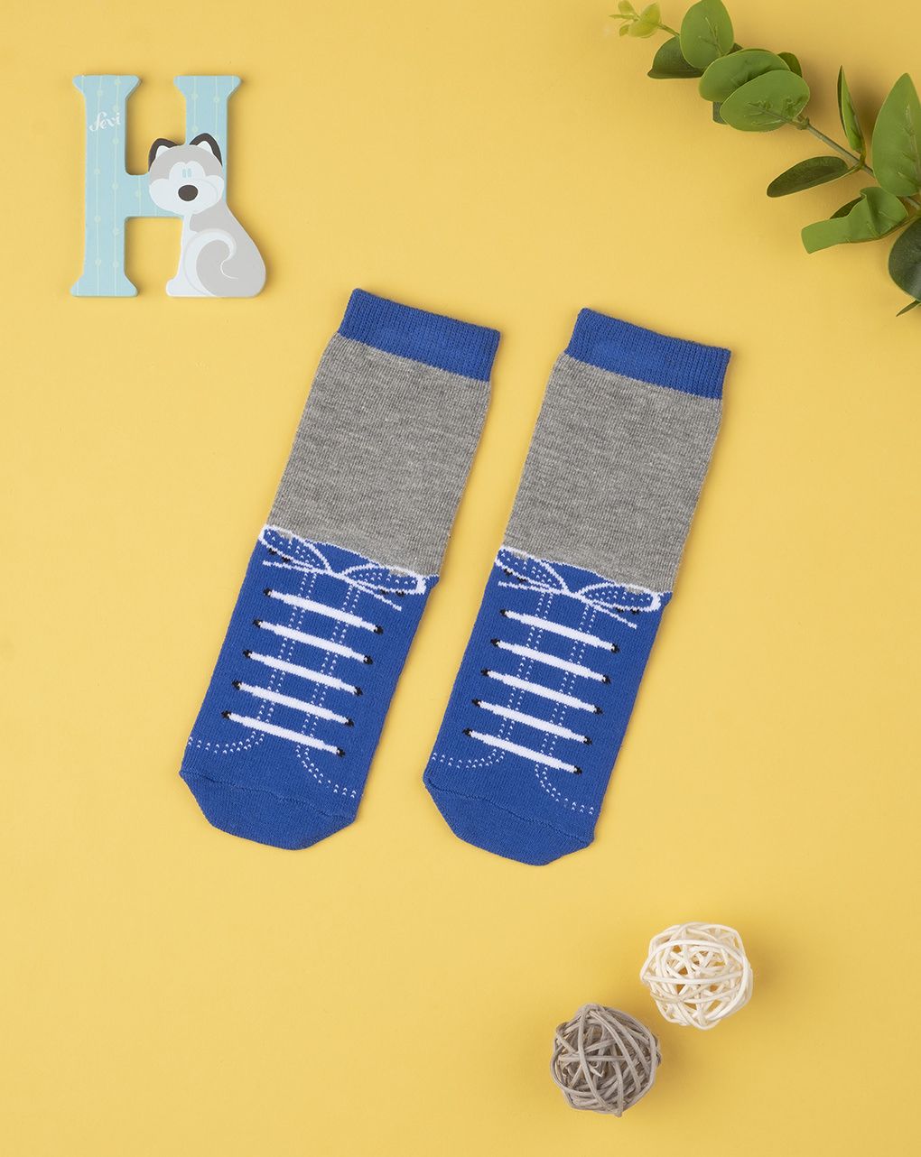 βρεφικά αντιολισθητικά καλτσάκια sneakers για αγόρι - Prénatal