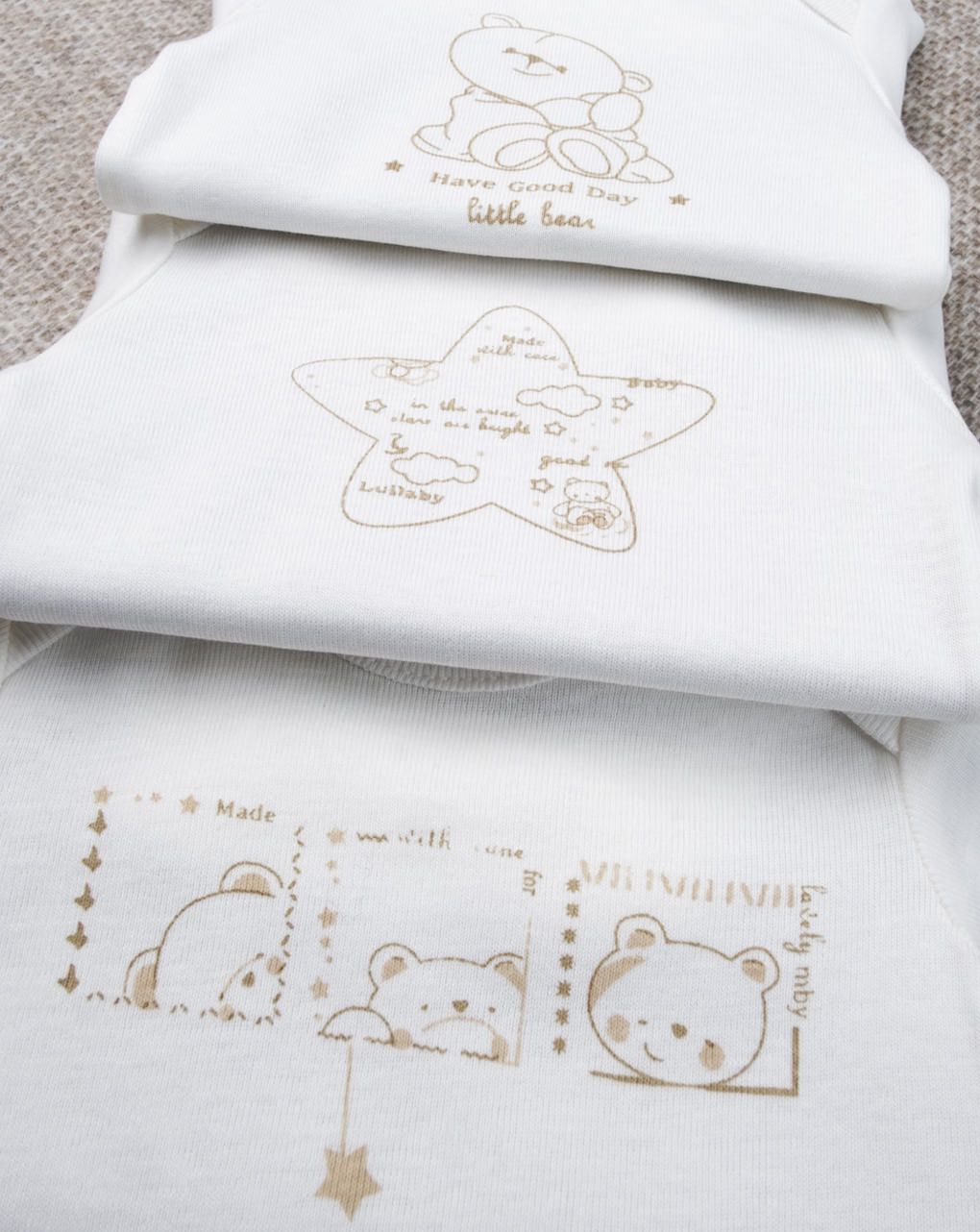 βρεφικά κορμάκια μακρυμάνικα με αρκουδάκια πακέτο x5 unisex - Prénatal