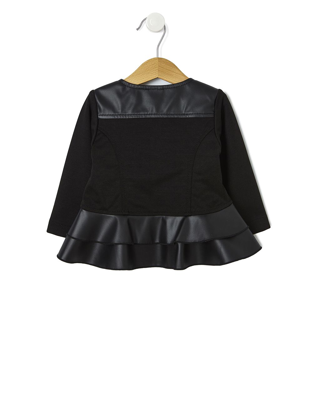 δερμάτινο μπουφάν μαύρο με βολάν για κορίτσι - Prénatal