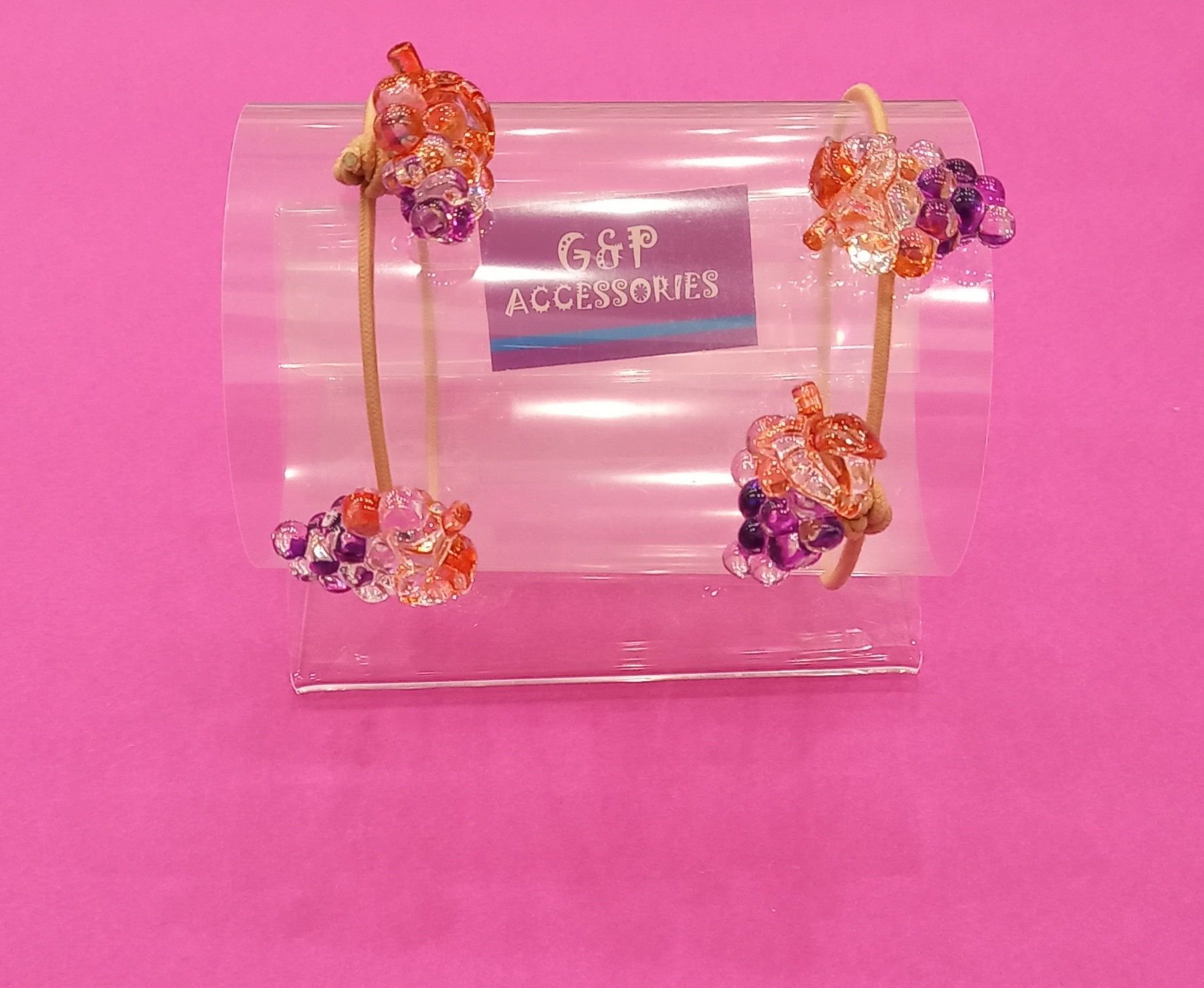 λαστιχάκι σταφύλι για κορίτσι σετ των 2 - 4 σχέδια - G&P Accessories