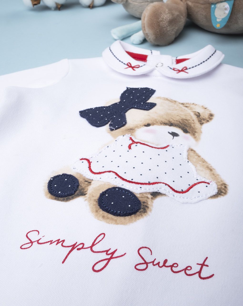 βρεφικό φορμάκι άσπρο με αρκουδάκι για κορίτσι - Prénatal